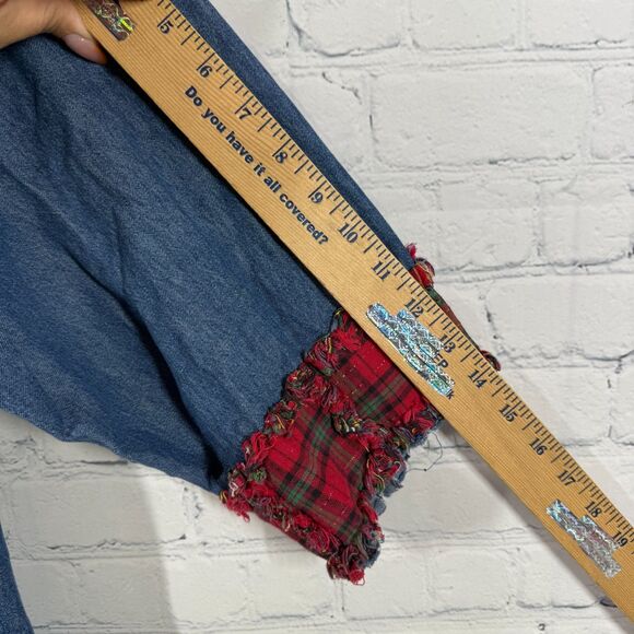 VTG Sierra Pacific Denim Christmas Shirt Women Large Poinsettia Plaid Festive - Picture 8 of 10